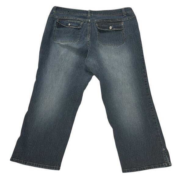 Venezia Jeans Womens Size 16 Medium Flare Leg Crop Casual Wear Pockets Denim - Picture 3 of 12